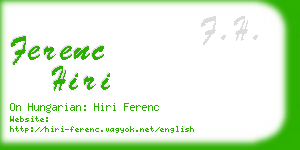 ferenc hiri business card